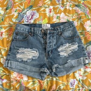High-waisted One Teaspoon Denim Shorts